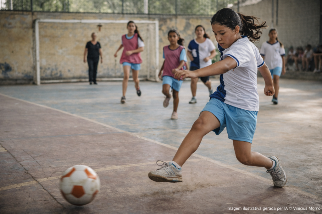 Projeto “Futebol Delas” leva futsal a meninas e amplia acesso ao esporte em Taboão da Serra